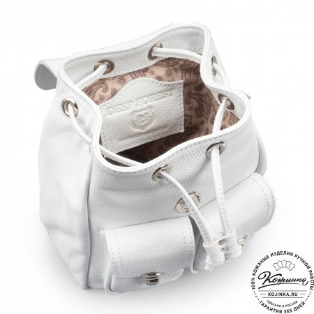 Женский кожаный рюкзак "Нэнси" (белый)